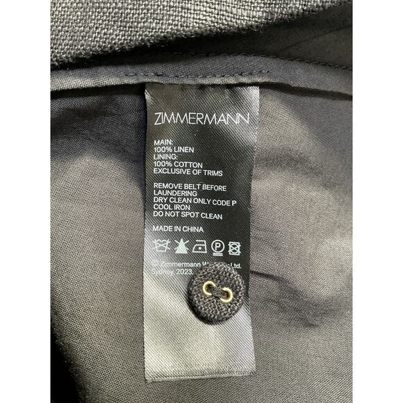 Zimmermann 'August' Black Linen Halterneck Playsuit Size 0 P - Picture 5 of 5